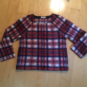 EUC Madewell Fuzzy Plaid Sweater